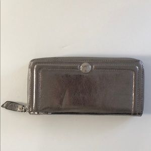 Silver/Metallic Coach Zip Wallet